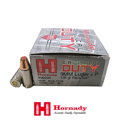 Critical Duty&nbsp;9mm&nbsp;Luger +P 135 Grain&nbsp;FlexLock, 25 Rounds