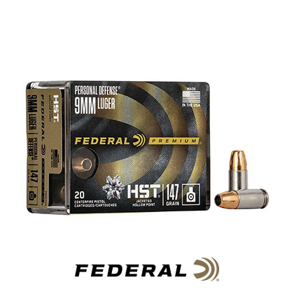 Personal Defense 9mm&nbsp;Luger 147 Grain HST, 20 Rounds