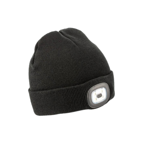 Sapka LED világítással, USB töltés, 150 lm, téli, fekete , HÖGERT HT5K486