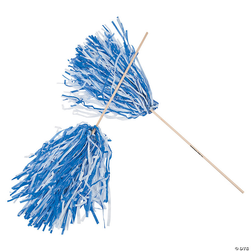 Blue & White Two-Tone Spirit Pom-Poms - 24 Pc.