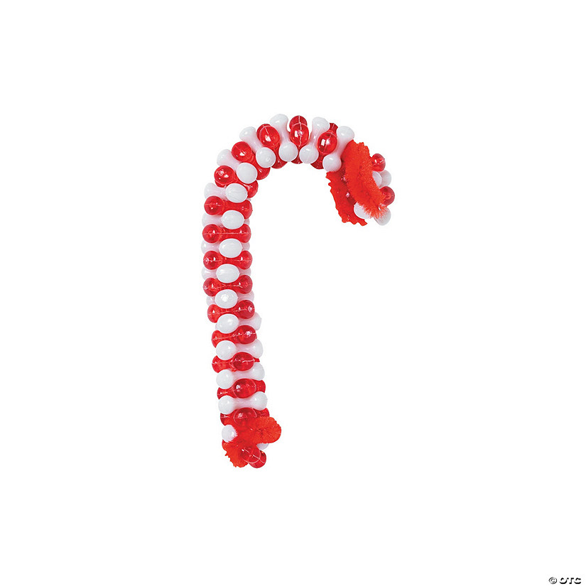 Beaded Candy Cane Christmas Ornament Craft Kit - Makes 12