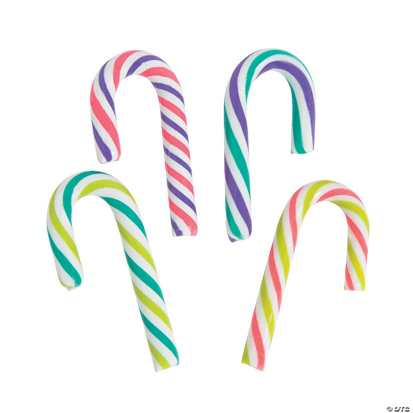 2 1/2" 1 lb. Mini Holiday Brights Classic Fruit Candy Canes - 100 Pc.