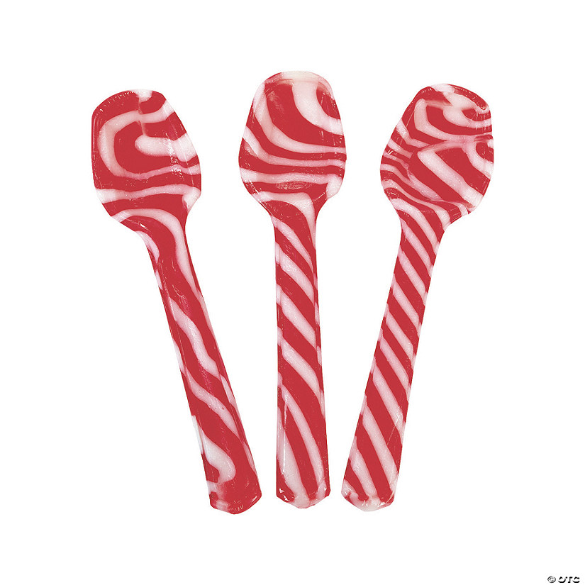 6" 14 oz. Hard Candy Cane Peppermint Candy Spoon Treats - 12 Pc.