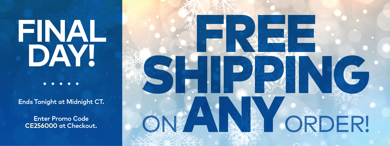 Free Shipping on ANY order ends today!