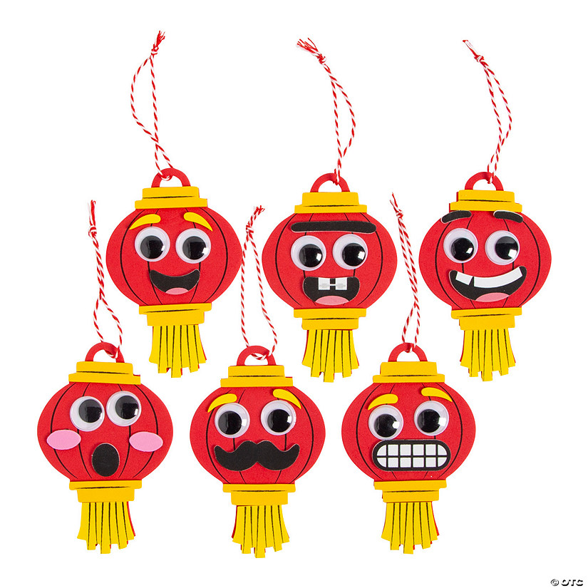 2 3/4" x 4 1/4" Goofy Lunar New Year Lantern Ornament Foam Craft Kit - Makes 24