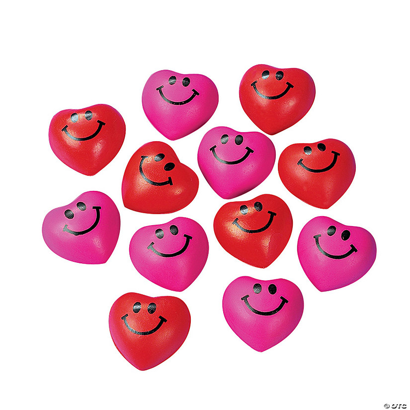 1 1/2" Mini Valentine's Day Heart Foam Stress Toys - 24 Pc.