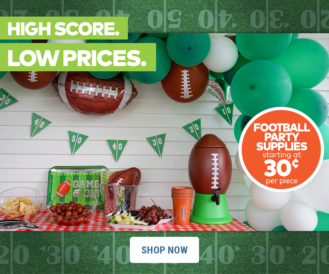 High Score. Low Prices. Shop Football Party Supplies.