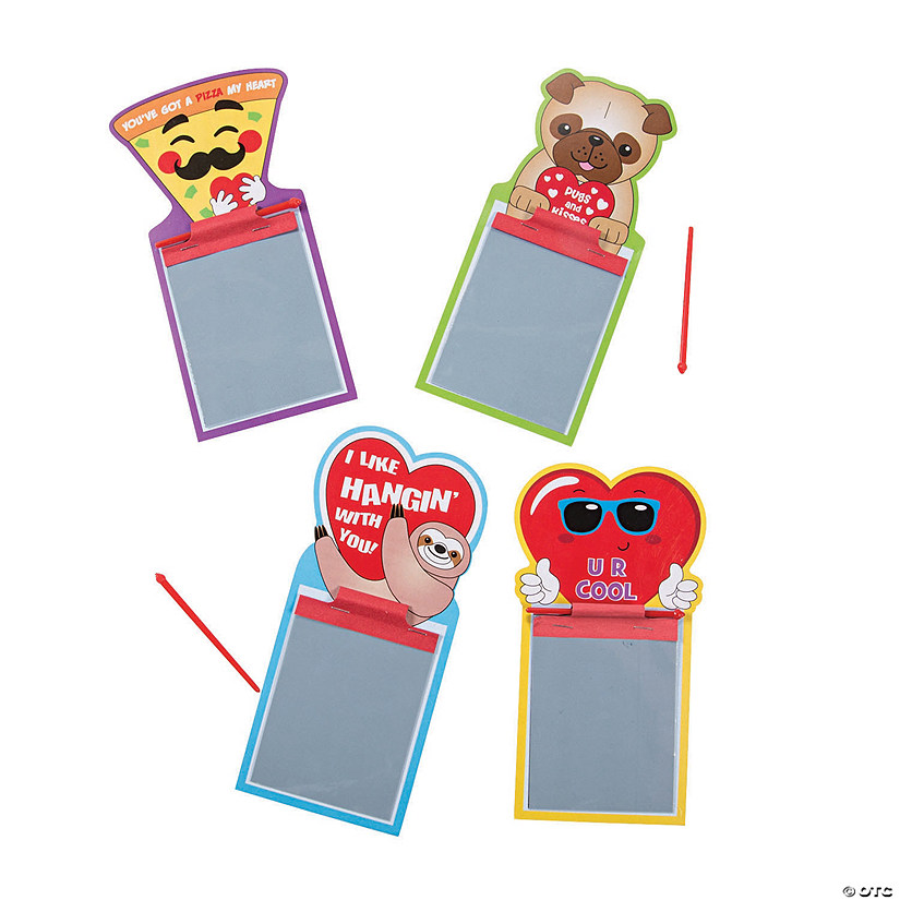 3 3/4" x 7 1/4" Mini Valentine's Day Magic Screens with Pens - 12 Pc.