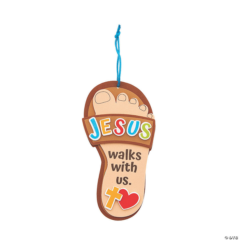 3" x 6" Jesus Walks with Us Sandal Foam Craft Kit - Makes 12