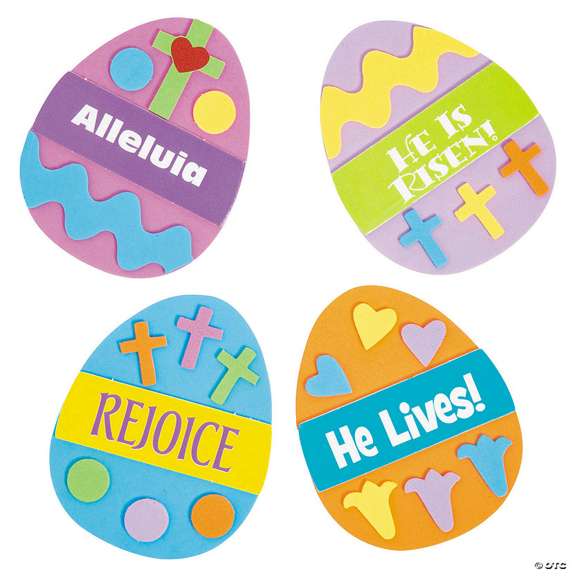 Religious Easter Egg Magnet Foam Craft Kit - Makes 12