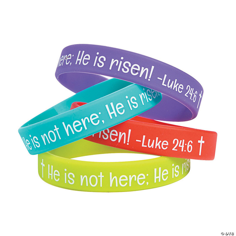 He is Risen Rubber Bracelets - 24 Pc.