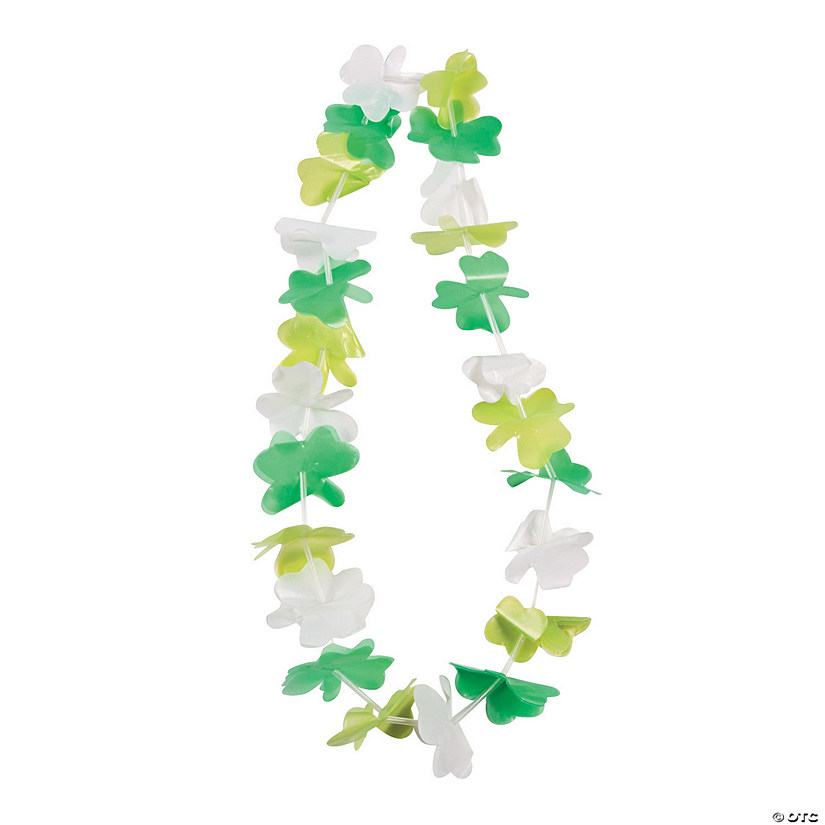 3 ft. x 2 1/2” Bulk 50 Pc. St. Patrick’s Day Shamrock Plastic Leis