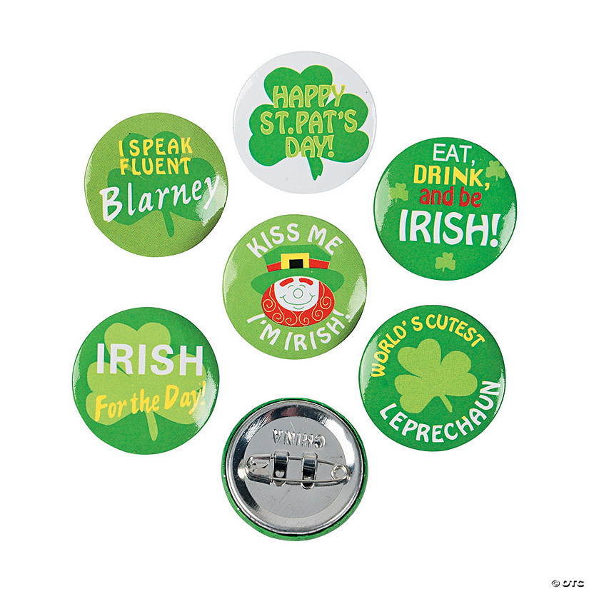 Bulk 48 Pc. Mini Shamrock Buttons