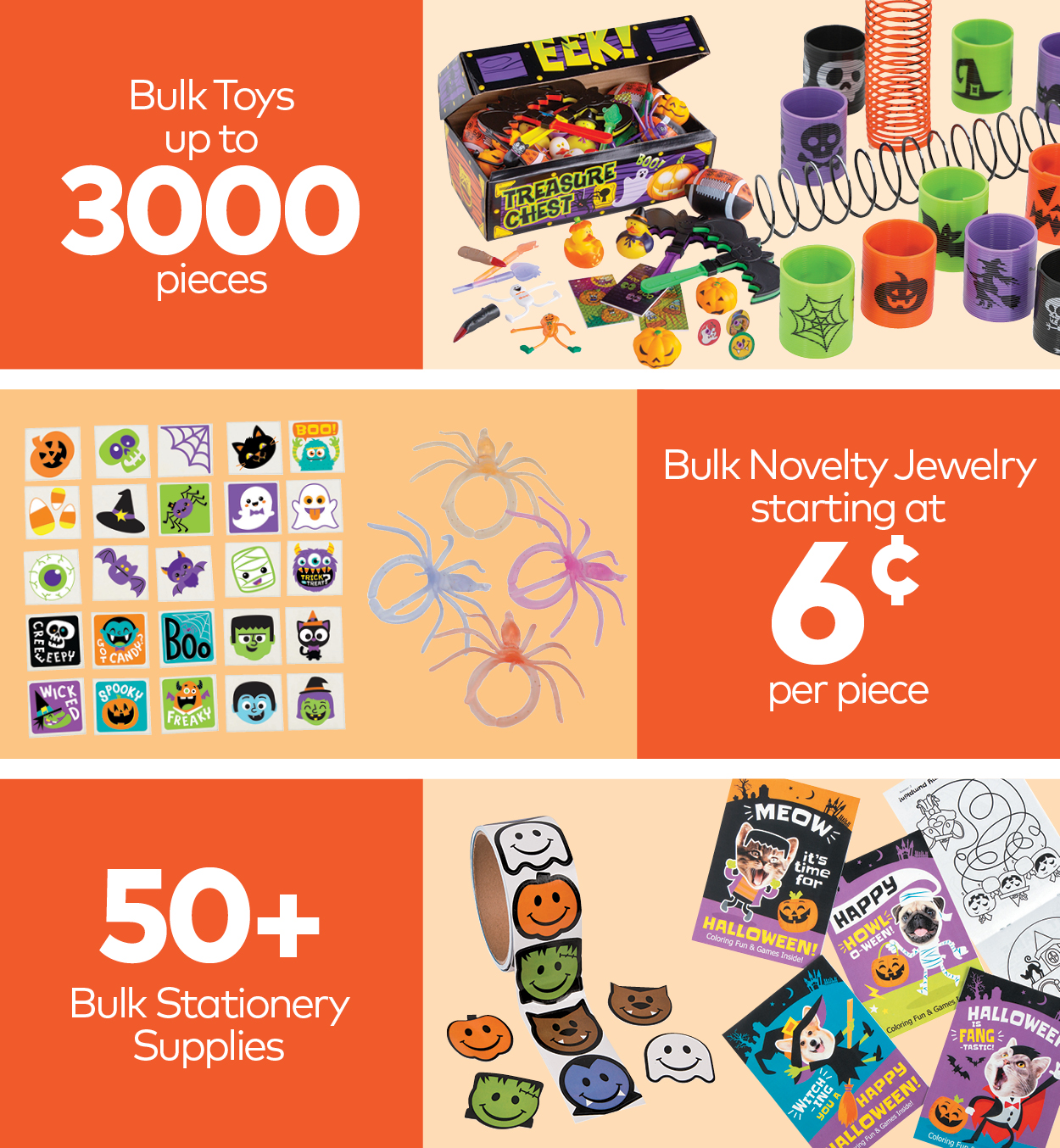 Halloween Bulk Toys, Novelty Jewelry, & Stationery Supplies