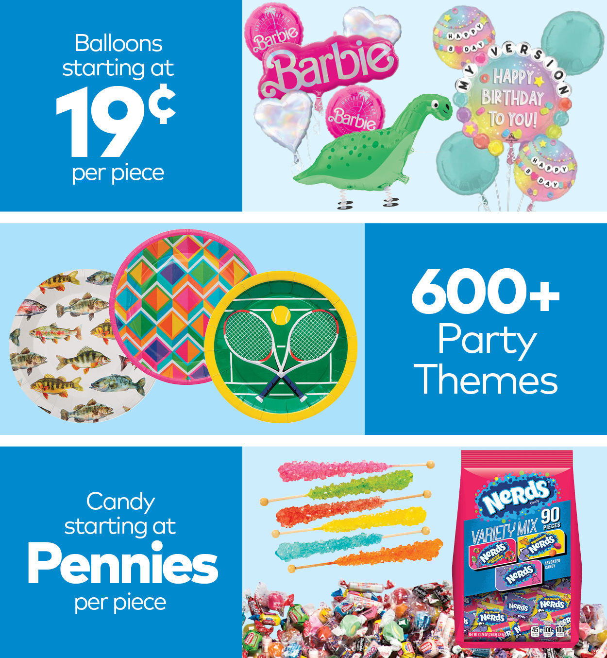 Balloons, Party Themes & Candy