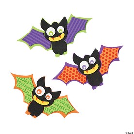 Halloween Patterned Bat Magnet Craft Kit - Makes 12