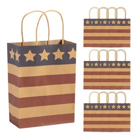 6 1/2" x 9" Medium Americana Kraft Paper Gift Bags - 12 Pc.