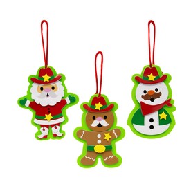 4" Cowboy Character Christmas Ornament Foam Craft Kit - Makes 12