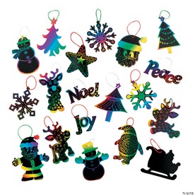 4" - 5" Bulk 400 Pc. Magic Color Scratch Deluxe Christmas Ornament Assortment