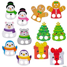 Bulk 144 Pc. Christmas & Winter-Themed Finger Puppets Assortment