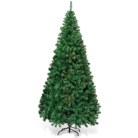 Costway 8Ft Artificial PVC Christmas Tree W/Stand Holiday Season Indoor Outdoor Green