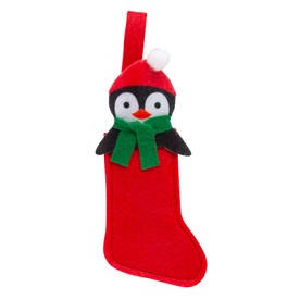 Peeking Penguin in a Red Stocking Christmas Ornaments - 12 Pc.