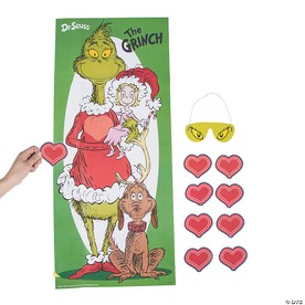22" x 33 1/2" Dr. Seuss™ The Grinch Pin the Heart Christmas Party Game for 8