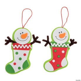 5 1/2" x 6 1/2" Bulk Snowman Stocking Christmas Ornament Craft Kit - Makes 48