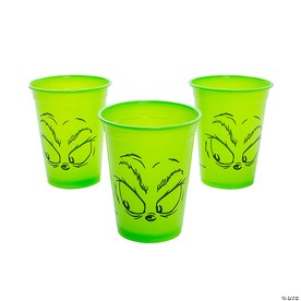 4 1/2" 16 oz. Bulk 50 Ct. Dr. Seuss™ The Grinch Green Disposable Plastic Cups