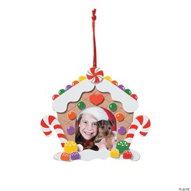 5 1/2" x 4 3/4" Gingerbread House Picture Frame Christmas Ornament Craft Kit - Makes 12