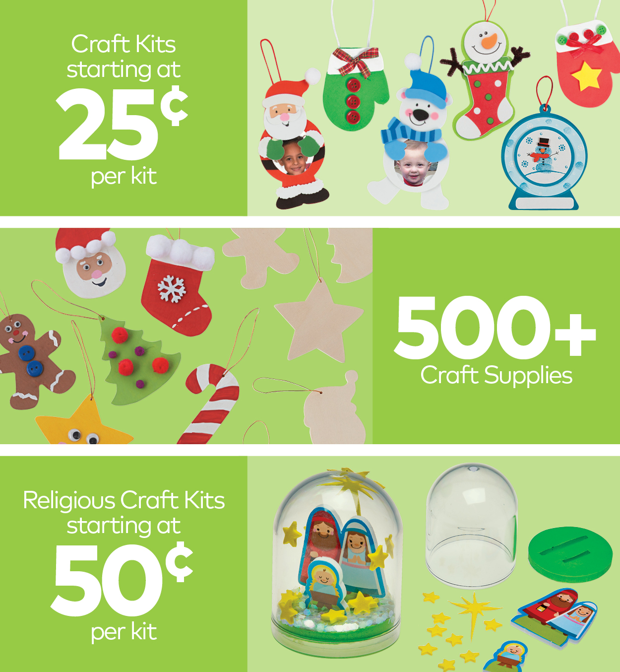 Craft Kits starting at 25 cents per kit. 500+ Craft Supplies. Religious Craft Kits starting at 50 cents per kit.