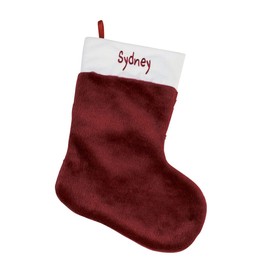 Personalized Plush Christmas Stocking - Burgundy