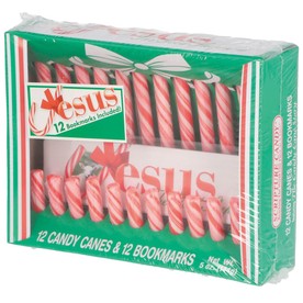24 Pc. 6 1/2" Scripture Candy™ Holiday Candy Cane & Religious Bookmarks Handouts Set for 12