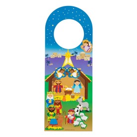 4" x 10 1/2" Nativity Doorknob Hanger Paper Repositionable Sticker Scenes - 12 Pc.