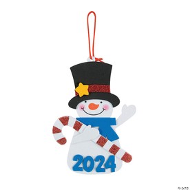 3 3/4" x 6 1/2" Dated Snowman Christmas Ornament Craft Kit - Makes 12