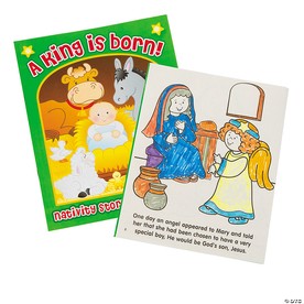 8" x 10" Nativity Story Paper Coloring Books - 12 Pc.