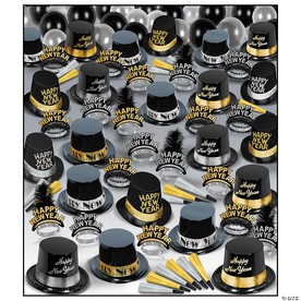 250 Pc. Beistle Silver & Gold New Year’s Eve Accessories Super Deluxe Assortment for 100