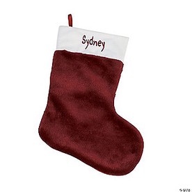Personalized Plush Christmas Stocking - Burgundy