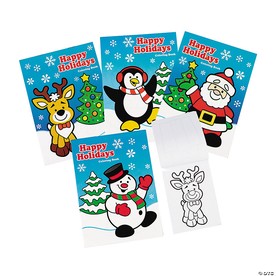 5" x 7" Bulk 72 Pc. Happy Holidays Paper Coloring Books