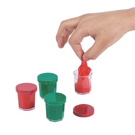 1 1/4" Bulk 48 Pc. Mini Red & Green Holiday Slime Containers