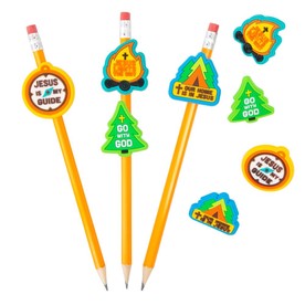 1 1/2" Great North VBS Rubber Pencil Charm Clips - 24 Pc.