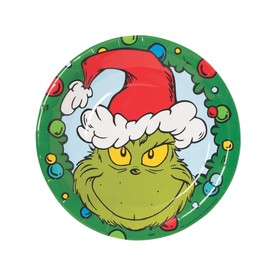 9" Dr. Seuss™ The Grinch Christmas Wreath Paper Dinner Plates - 8 Ct.