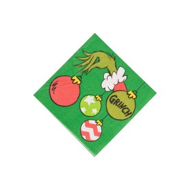 5" Dr. Seuss™ The Grinch Green Paper Beverage Napkins - 16 Ct.