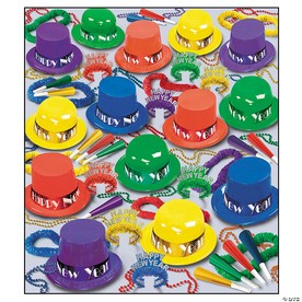 250 Pc. Beistle Bright Color Showtime New Year’s Eve Deluxe Assortment for 100