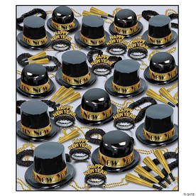 250 Pc. Beistle Showtime New Year’s Eve Accessories Gold Deluxe Assortment for 100