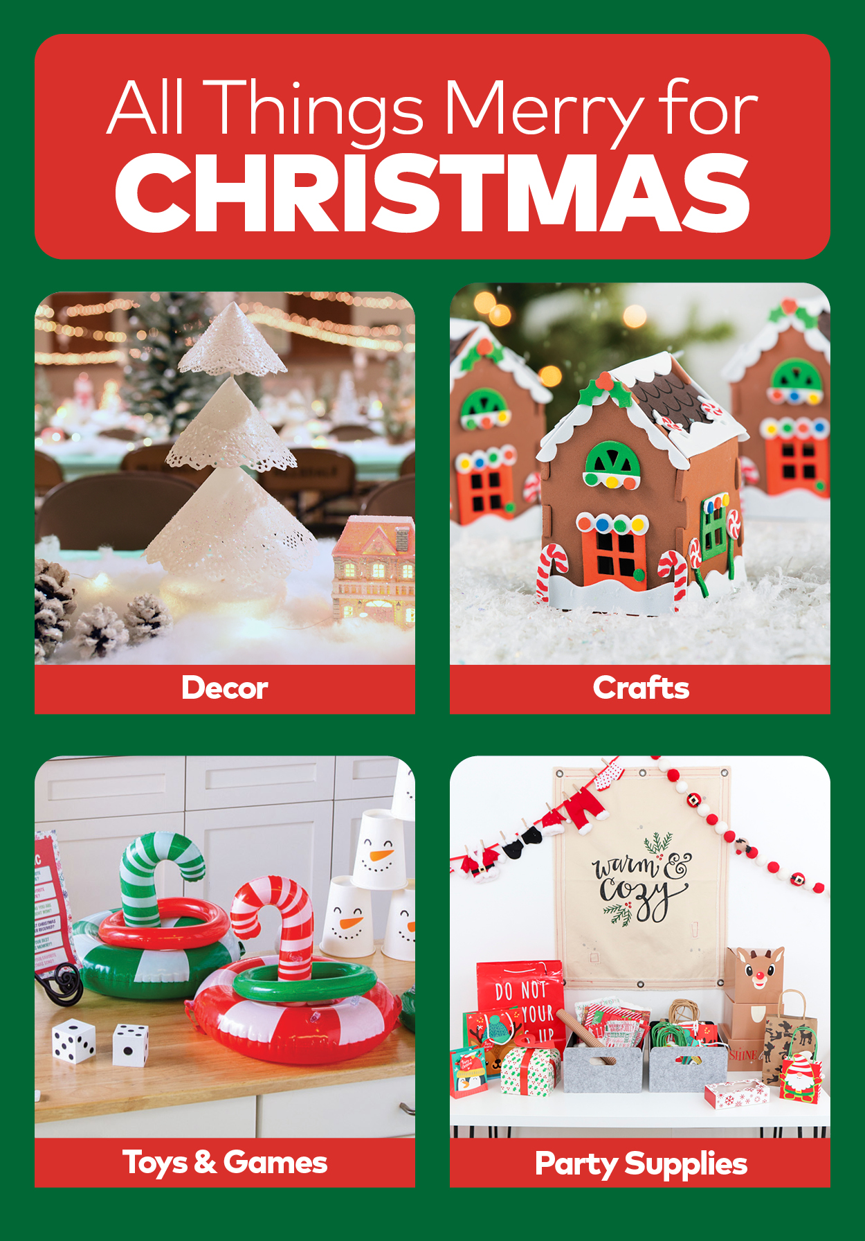All Things Merry for Christmas: Decor, Crafts, Toys & Games, Party Supplies