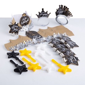 New Year’s Eve Black & Gold Crown Party Kit for 50