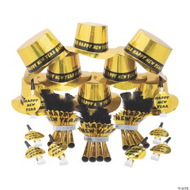 Bulk 105 Pc. Gold New Year’s Eve Party Accessories Kit for 50