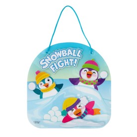 6 1/4" x 6 1/2" Penguin Snowball Fight Acetate Sign Craft Kit - Makes 12