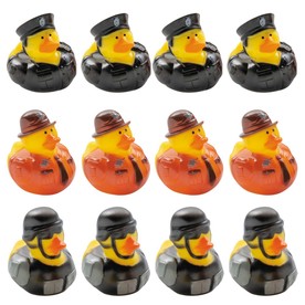2 1/4" Law Enforcement Police, S.W.A.T. & State Trooper Rubber Ducks - 12 Pc.